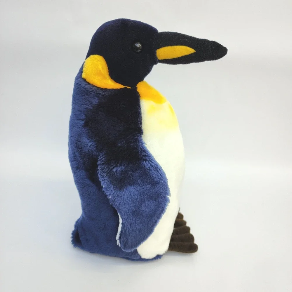 King Penguin Plush Stuffed Animal Navy Blue Yellow White 14 Inch Aquatic Toy